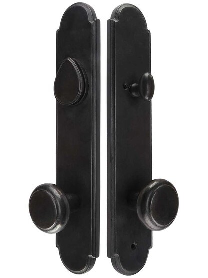 Solid Bronze Arched Entry Set with Newport Knobs.